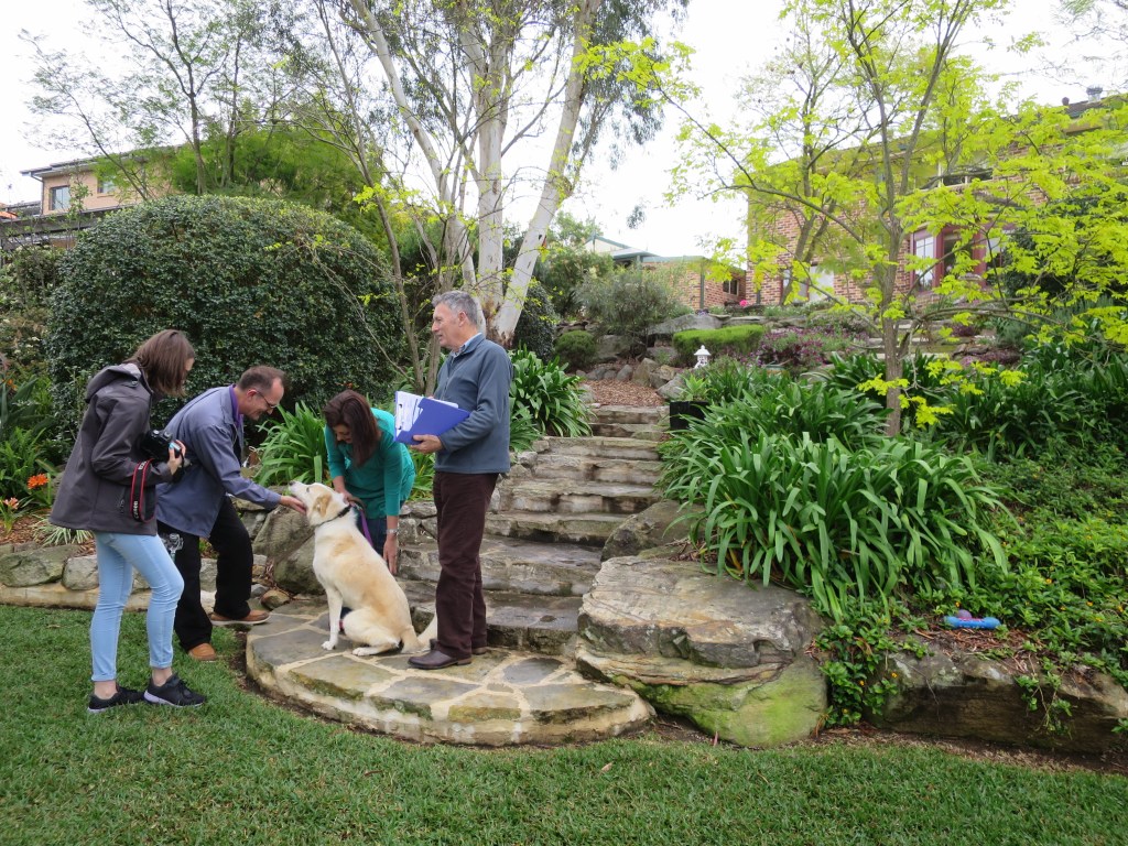 Our Garden Judges meet with a proud owner (& four legged friend) during the 2016 Campbelltown Garden Competition